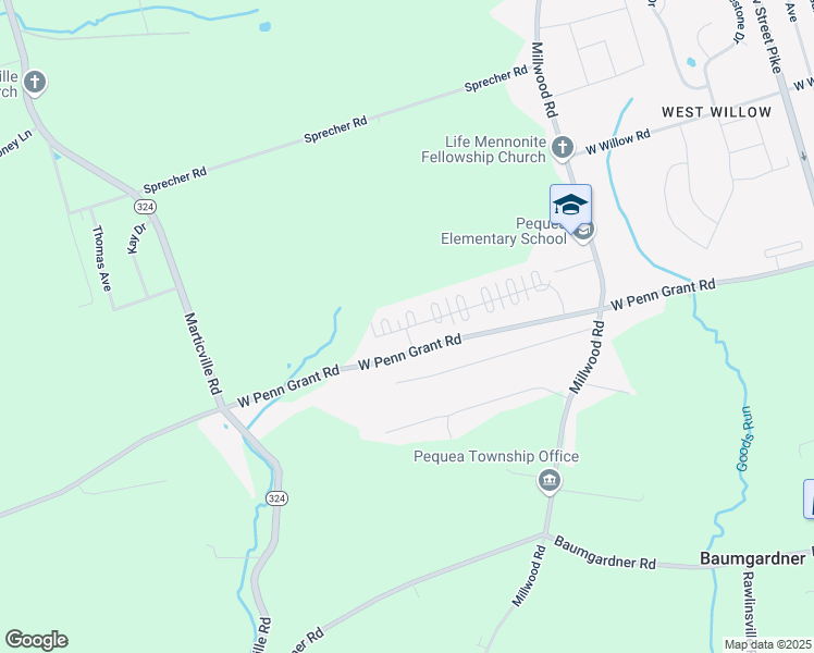 map of restaurants, bars, coffee shops, grocery stores, and more near 629 Cromwell Circle in Willow Street