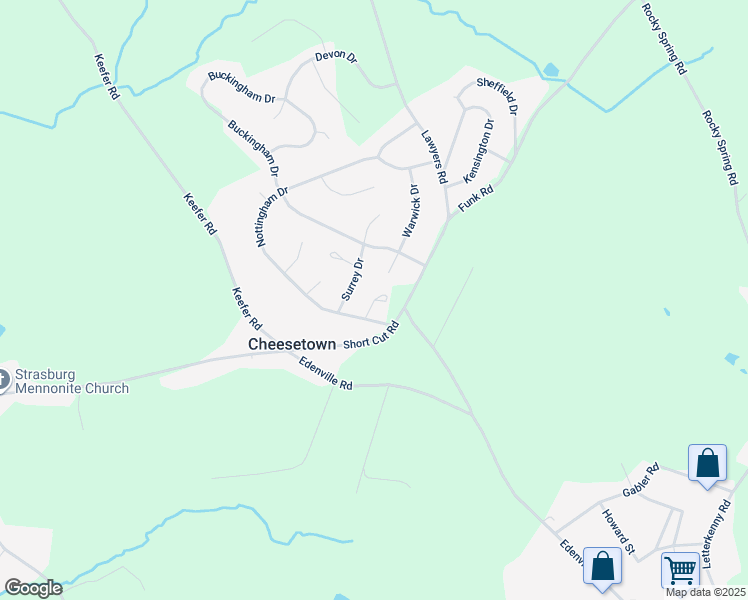 map of restaurants, bars, coffee shops, grocery stores, and more near 1 Eton Court in Chambersburg