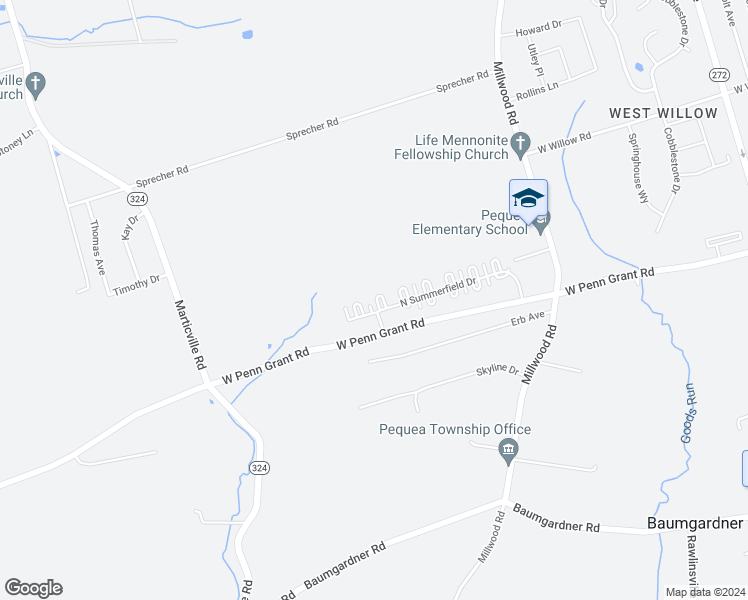 map of restaurants, bars, coffee shops, grocery stores, and more near 619 Cromwell Circle in Willow Street