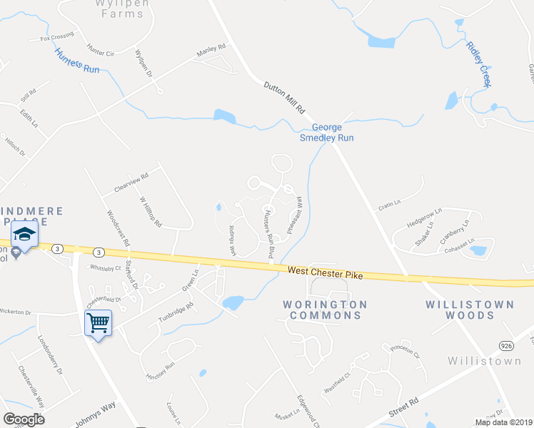 map of restaurants, bars, coffee shops, grocery stores, and more near Redtail Court in West Chester