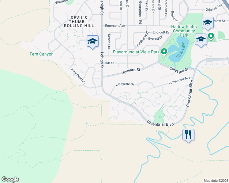 map of restaurants, bars, coffee shops, grocery stores, and more near 2847 Tincup Circle in Boulder