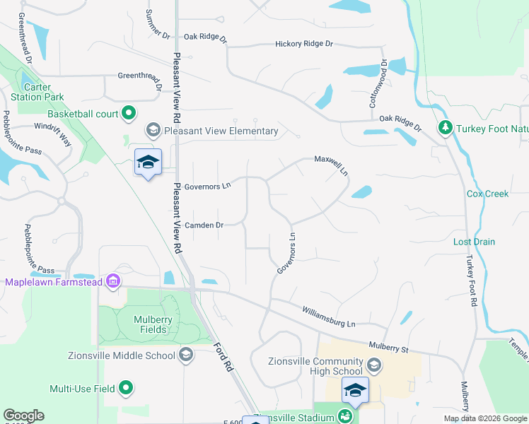 map of restaurants, bars, coffee shops, grocery stores, and more near 270 Woodstock Court in Zionsville