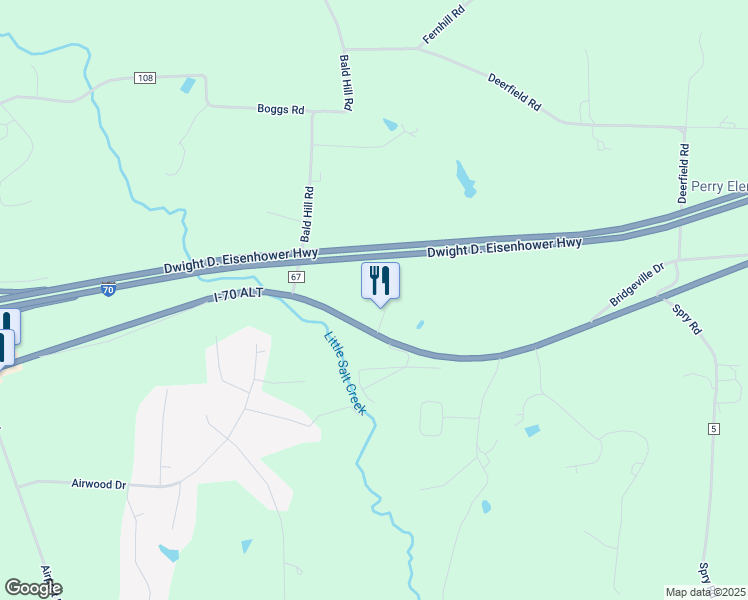 map of restaurants, bars, coffee shops, grocery stores, and more near 5805 East Pike in Zanesville