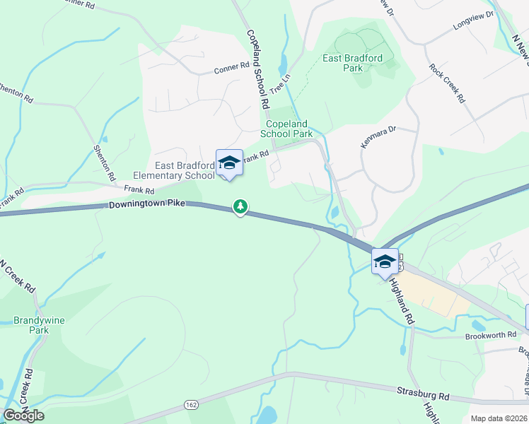 map of restaurants, bars, coffee shops, grocery stores, and more near 831 Downingtown Pike in West Chester