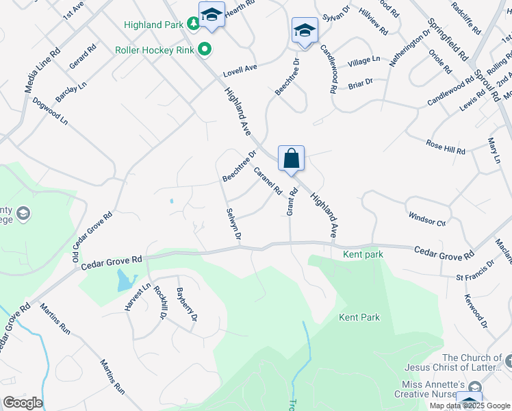 map of restaurants, bars, coffee shops, grocery stores, and more near 210 Remington Road in Broomall