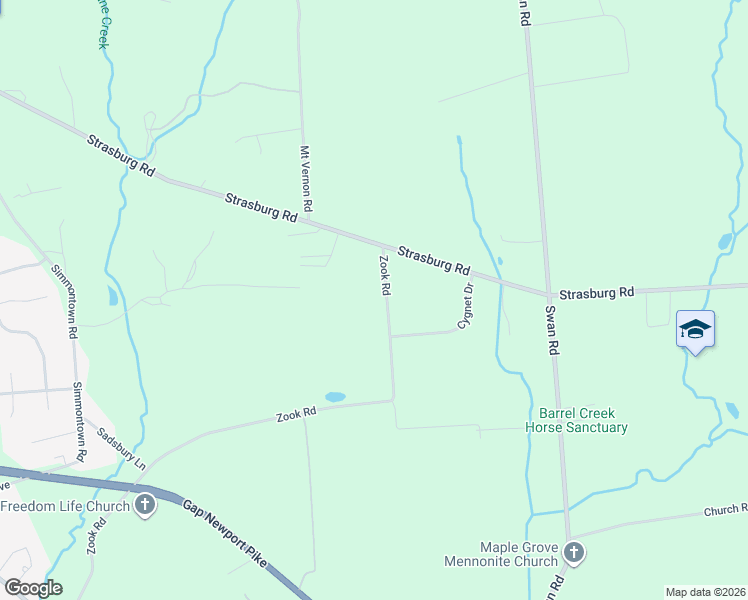 map of restaurants, bars, coffee shops, grocery stores, and more near 1284 Zook Road in Atglen