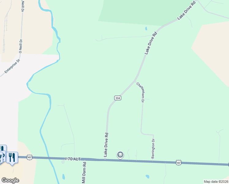 map of restaurants, bars, coffee shops, grocery stores, and more near 8712 Lake Drive Road in Hebron