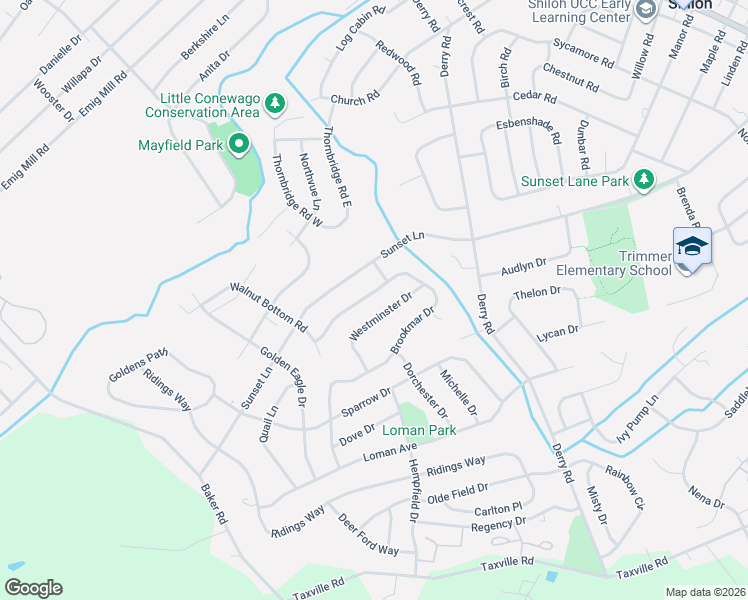 map of restaurants, bars, coffee shops, grocery stores, and more near 2705 Brookmar Drive in York