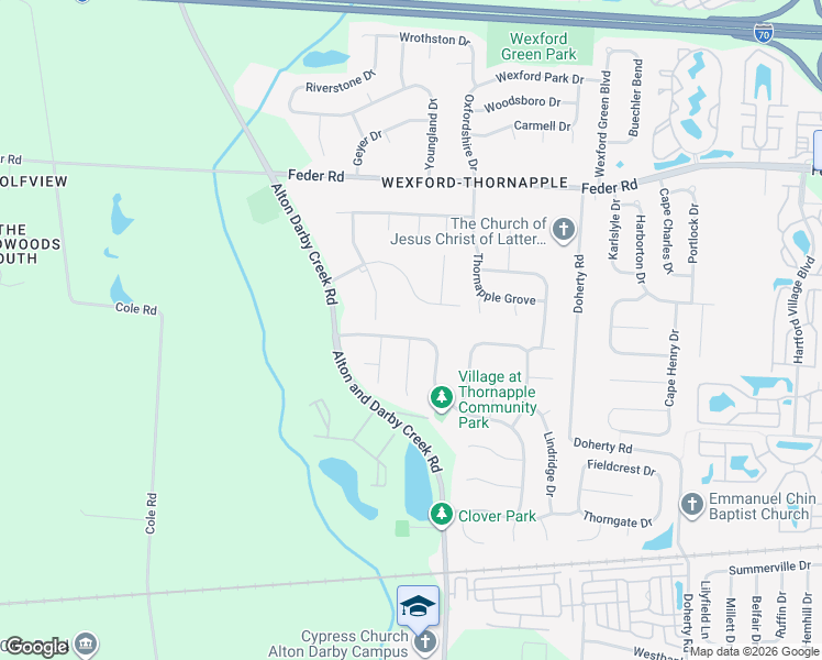 map of restaurants, bars, coffee shops, grocery stores, and more near 6262 Thorncrest Drive in Galloway