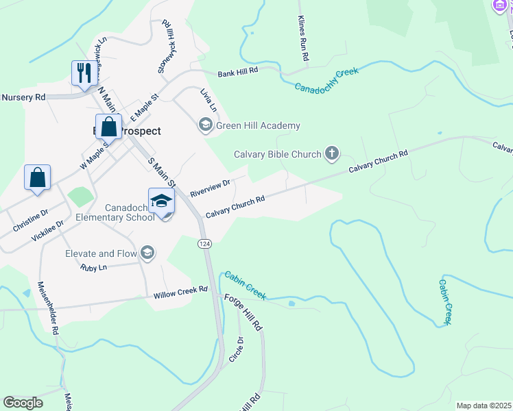 map of restaurants, bars, coffee shops, grocery stores, and more near 112 Calvary Church Road in Wrightsville