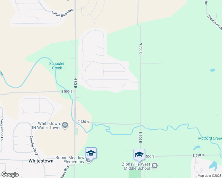 map of restaurants, bars, coffee shops, grocery stores, and more near 6771 Shooting Star Drive in Whitestown