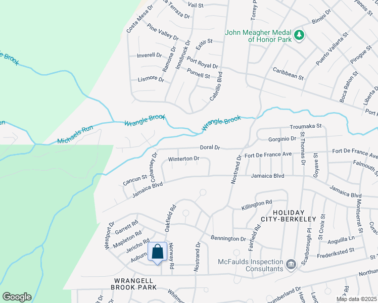 map of restaurants, bars, coffee shops, grocery stores, and more near 20 Doral Drive in Toms River