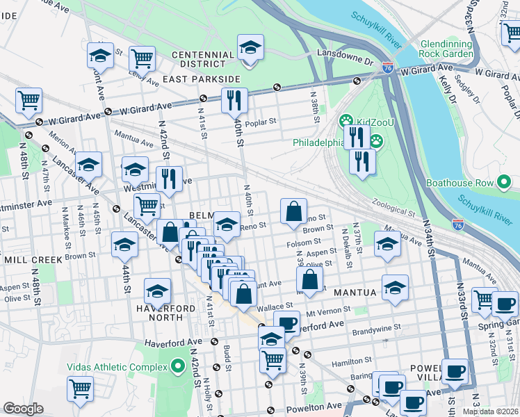 map of restaurants, bars, coffee shops, grocery stores, and more near 842 Union Street in Philadelphia