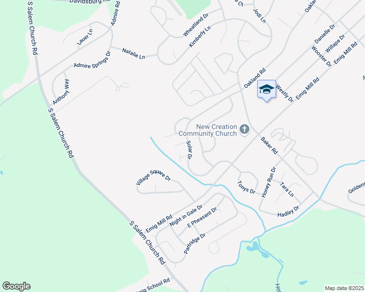 map of restaurants, bars, coffee shops, grocery stores, and more near 3120 Galaxy Road in Dover