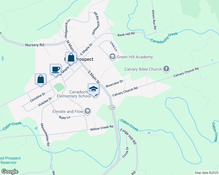 map of restaurants, bars, coffee shops, grocery stores, and more near 6 Riverview Drive in Wrightsville