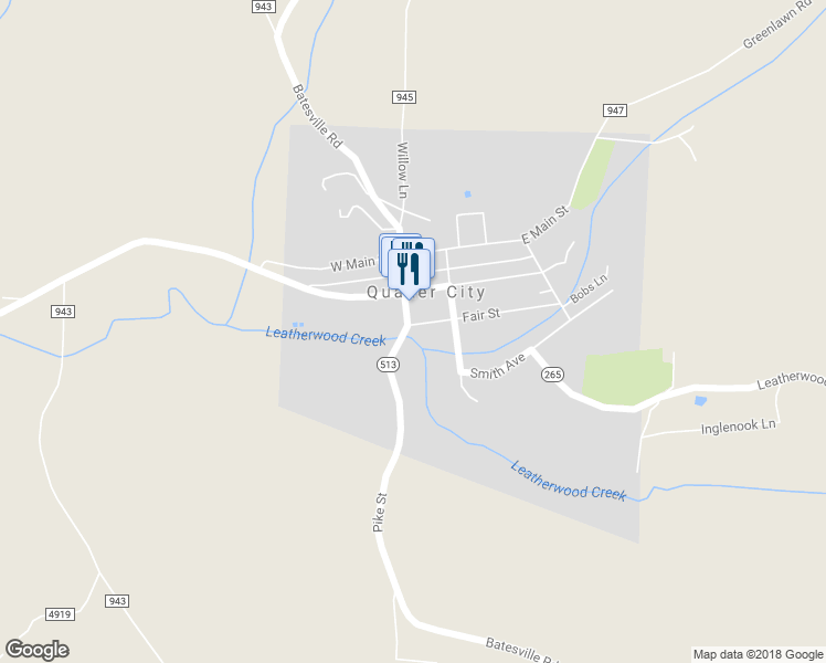 map of restaurants, bars, coffee shops, grocery stores, and more near 301 Pike Street in Quaker City