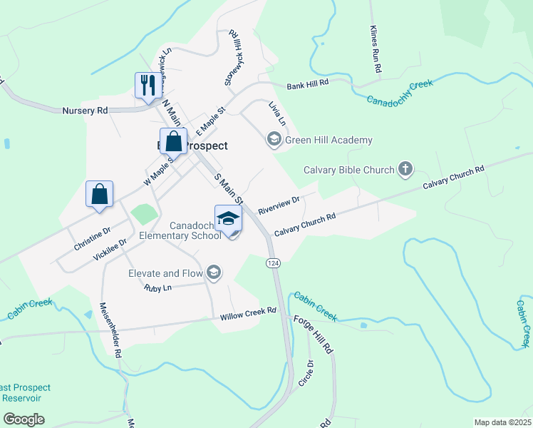 map of restaurants, bars, coffee shops, grocery stores, and more near 6 Riverview Drive in Wrightsville