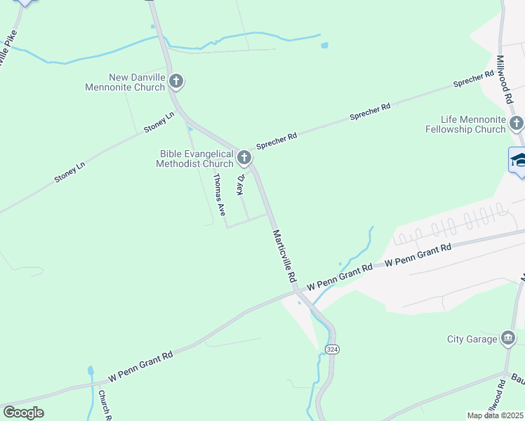map of restaurants, bars, coffee shops, grocery stores, and more near 143 Marticville Road in Lancaster