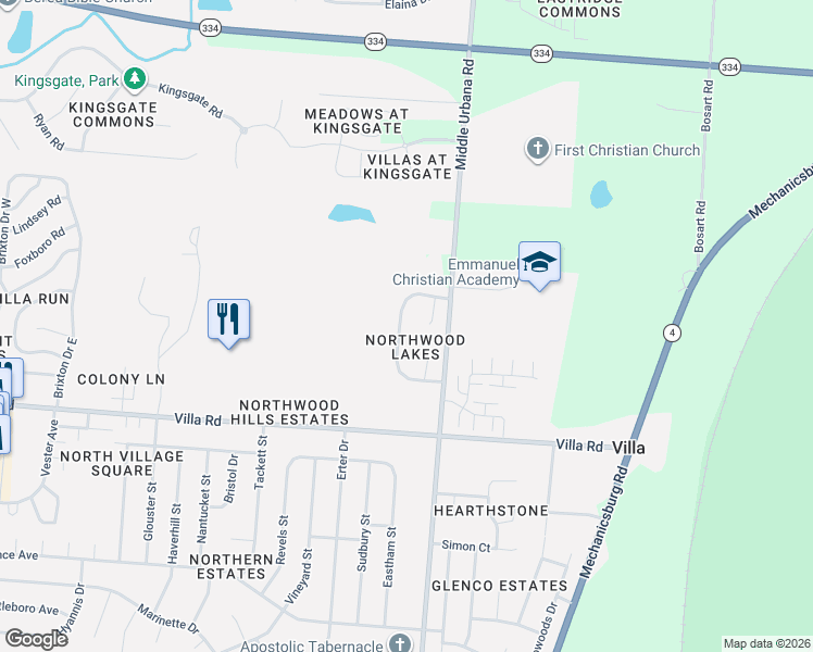 map of restaurants, bars, coffee shops, grocery stores, and more near 1941 Wedgewood Circle in Springfield