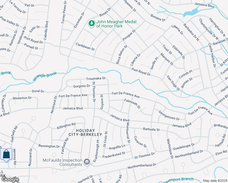map of restaurants, bars, coffee shops, grocery stores, and more near 230 Fort De France Avenue in Toms River