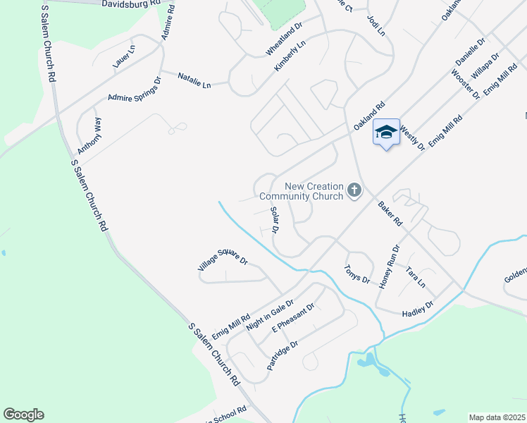 map of restaurants, bars, coffee shops, grocery stores, and more near 3121 Galaxy Road in Dover