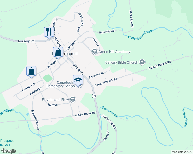 map of restaurants, bars, coffee shops, grocery stores, and more near 10 Riverview Drive in Wrightsville
