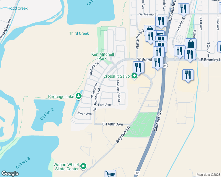 map of restaurants, bars, coffee shops, grocery stores, and more near 1123 Cardinal Avenue in Brighton