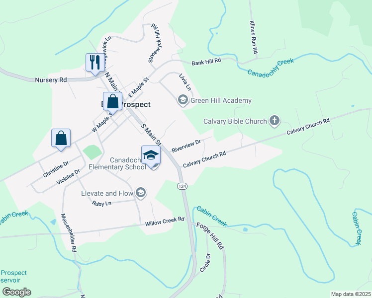 map of restaurants, bars, coffee shops, grocery stores, and more near 10 Riverview Drive in Wrightsville