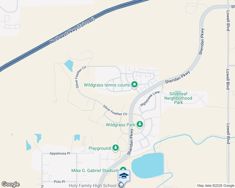 map of restaurants, bars, coffee shops, grocery stores, and more near 4946 Buffalo Grass Loop in Broomfield