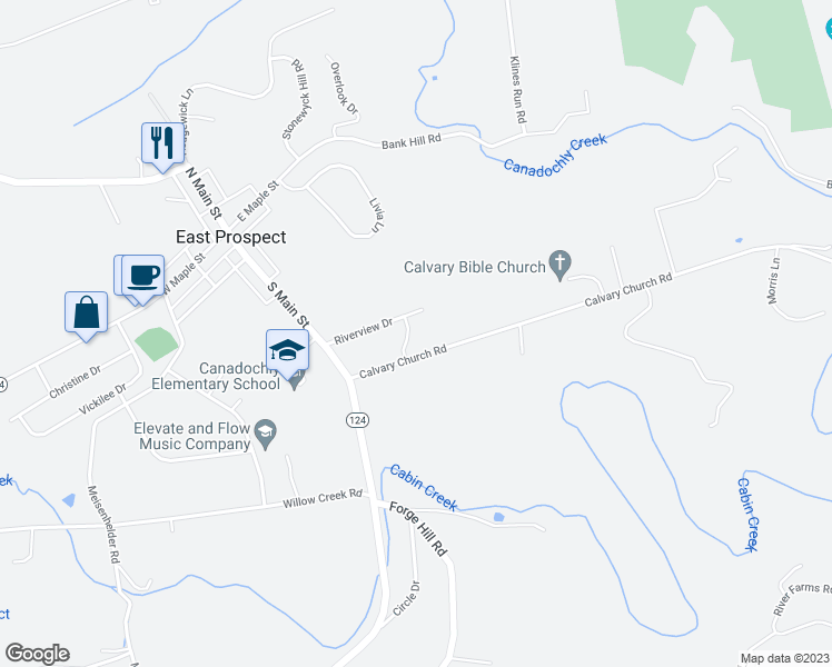 map of restaurants, bars, coffee shops, grocery stores, and more near 15 Creekside Drive in Wrightsville