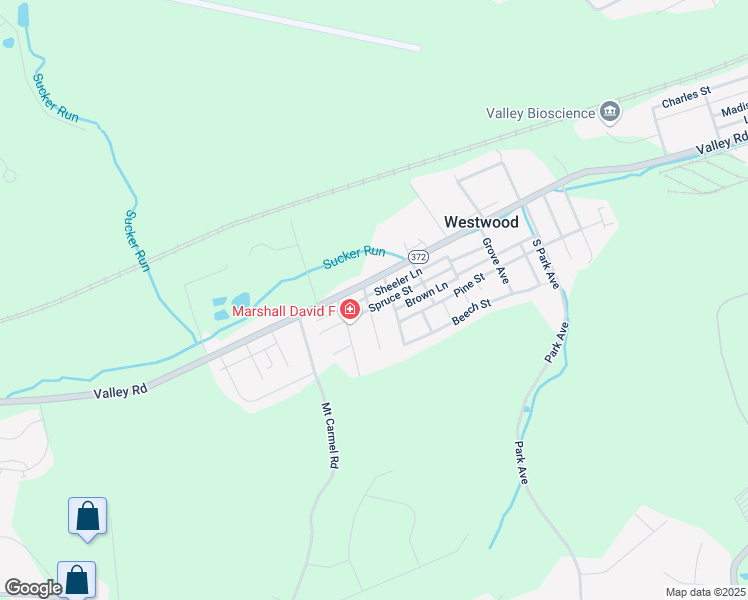 map of restaurants, bars, coffee shops, grocery stores, and more near 21 Steel Avenue in Coatesville