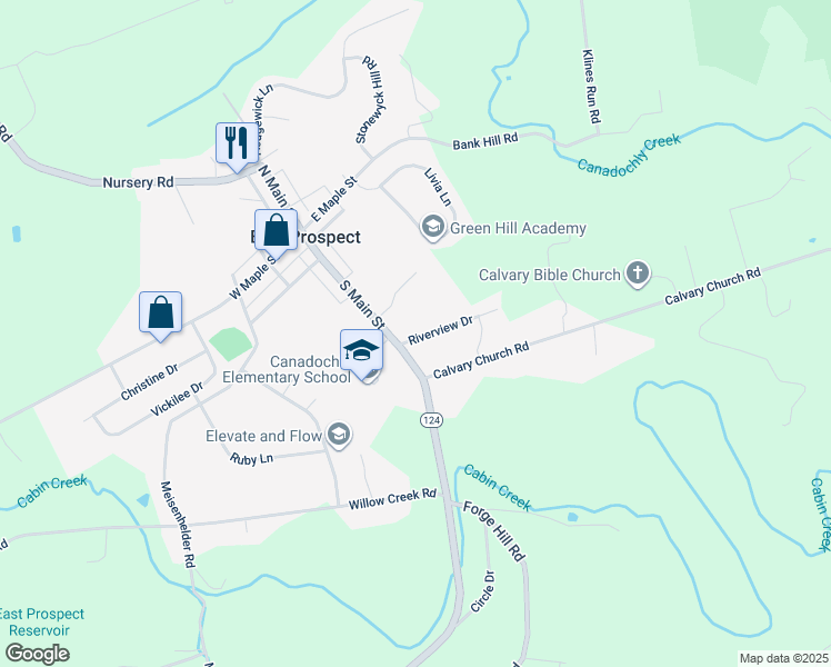 map of restaurants, bars, coffee shops, grocery stores, and more near 5 Riverview Drive in Wrightsville