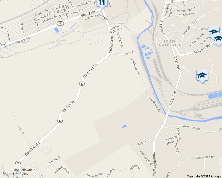 map of restaurants, bars, coffee shops, grocery stores, and more near 185 Doe Run Road in Coatesville