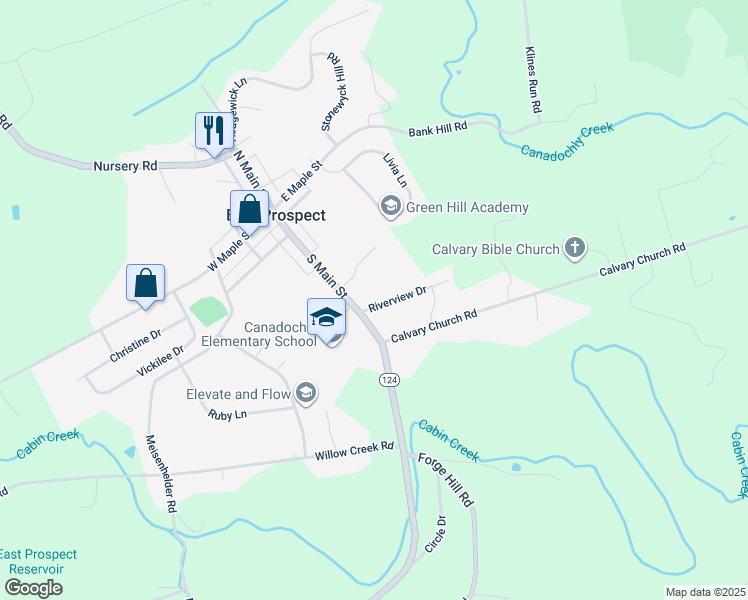 map of restaurants, bars, coffee shops, grocery stores, and more near 5 Riverview Drive in Wrightsville