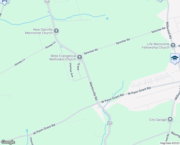 map of restaurants, bars, coffee shops, grocery stores, and more near 143 Marticville Road in Lancaster
