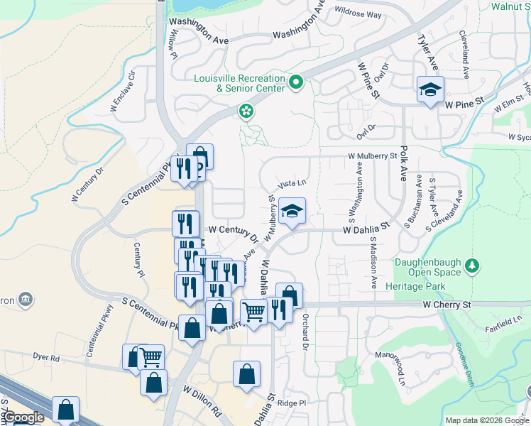 map of restaurants, bars, coffee shops, grocery stores, and more near 874 West Mulberry Street in Louisville