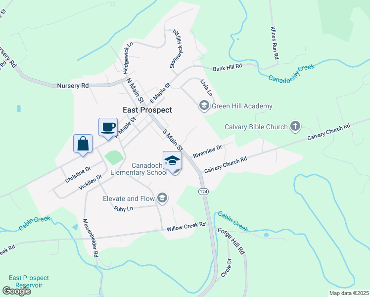 map of restaurants, bars, coffee shops, grocery stores, and more near 51 South Main Street in Wrightsville