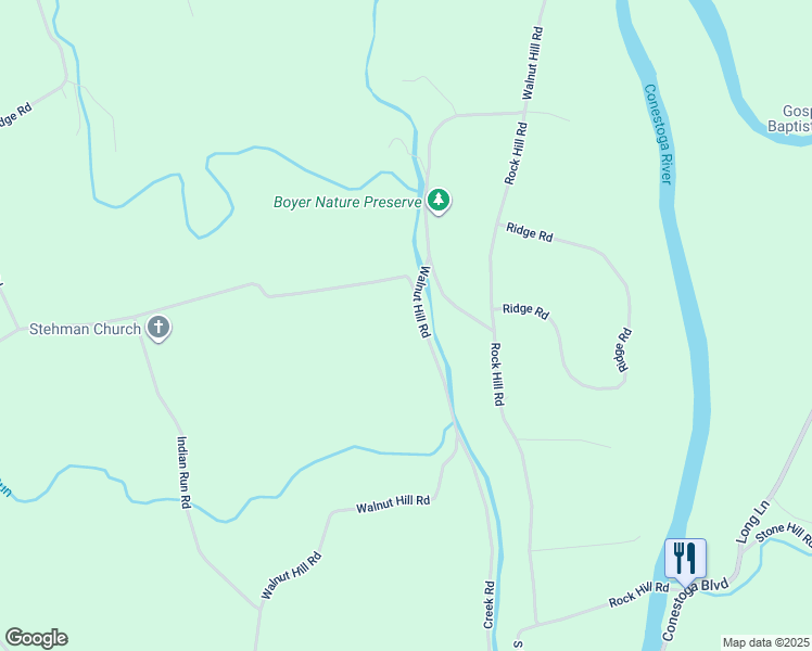 map of restaurants, bars, coffee shops, grocery stores, and more near 566 Walnut Hill Road in Millersville