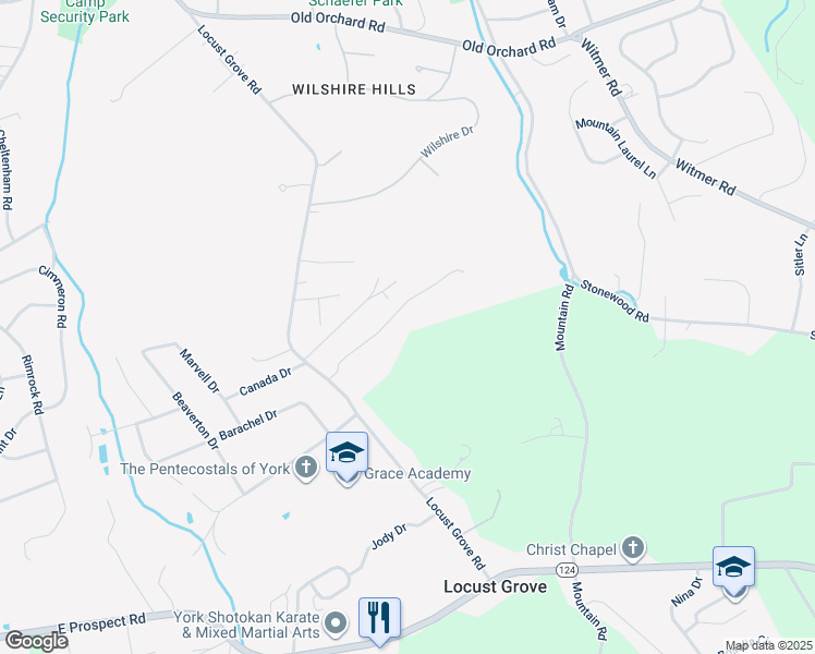 map of restaurants, bars, coffee shops, grocery stores, and more near 3780 Laurel Lane in East York