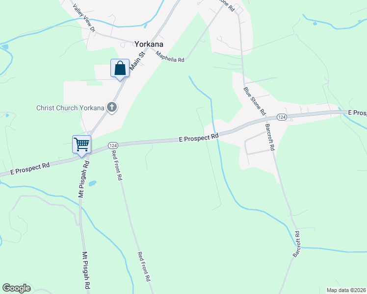 map of restaurants, bars, coffee shops, grocery stores, and more near 4604 East Prospect Road in York