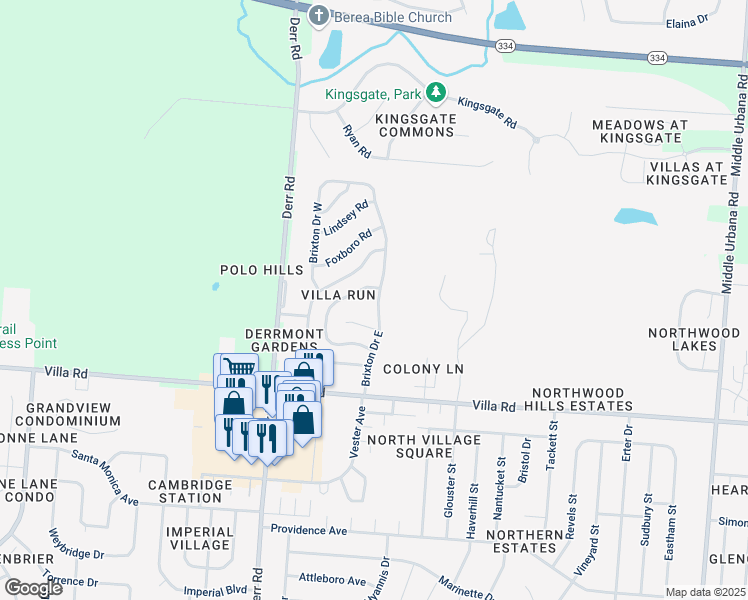 map of restaurants, bars, coffee shops, grocery stores, and more near 1046 Carson Lane in Springfield