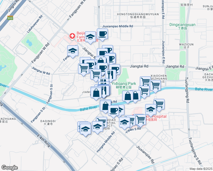 map of restaurants, bars, coffee shops, grocery stores, and more near in 