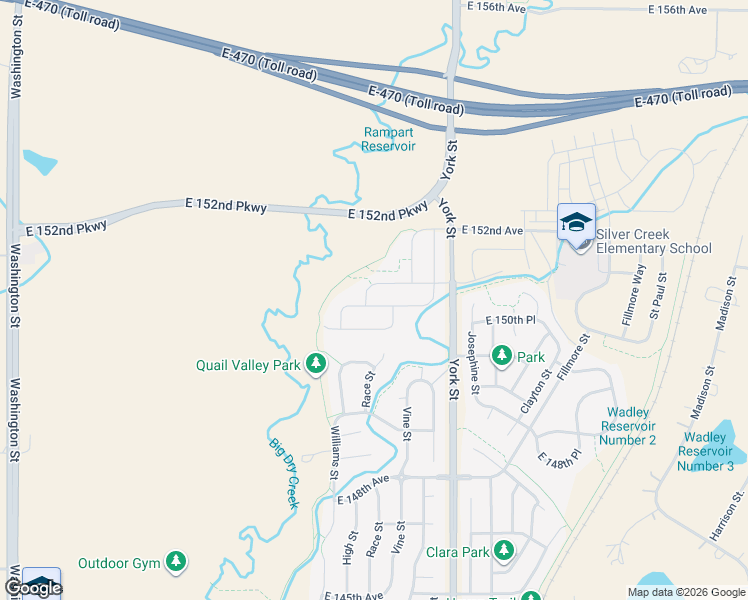 map of restaurants, bars, coffee shops, grocery stores, and more near 2041 East 150th Court in Brighton