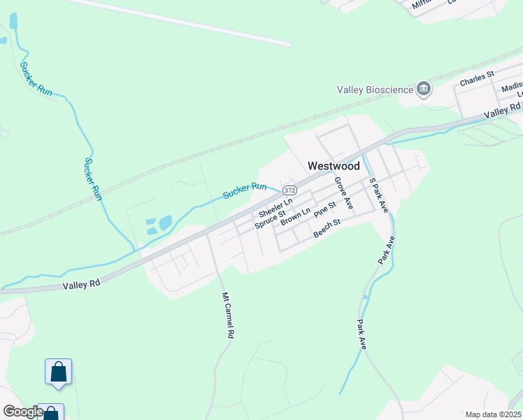 map of restaurants, bars, coffee shops, grocery stores, and more near 1434 Valley Road in Coatesville