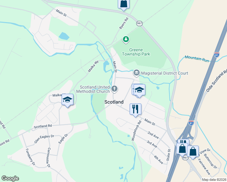 map of restaurants, bars, coffee shops, grocery stores, and more near in Scotland