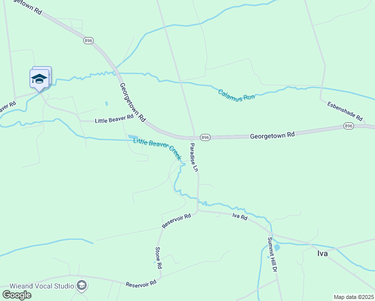 map of restaurants, bars, coffee shops, grocery stores, and more near 2 Iva Road in Strasburg