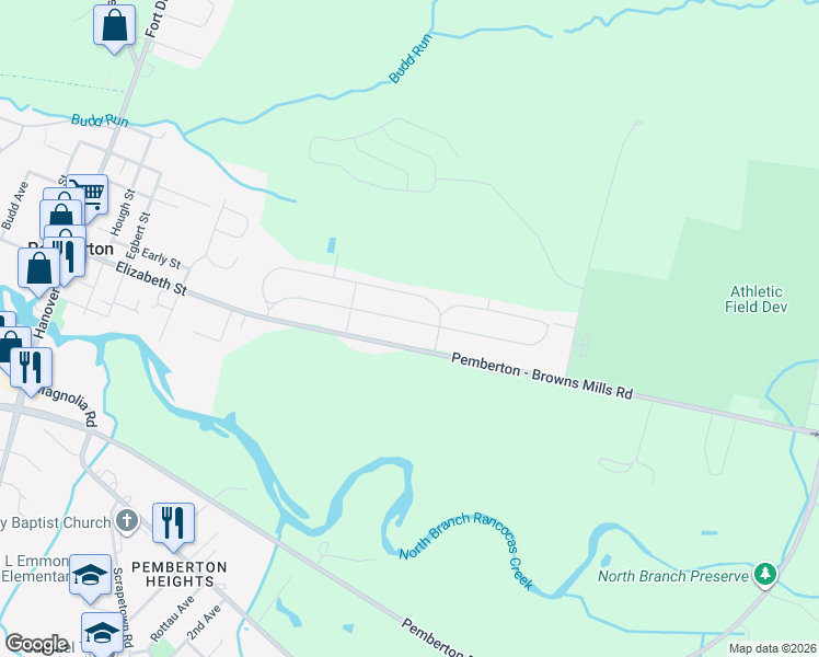 map of restaurants, bars, coffee shops, grocery stores, and more near 158 Kinsley Road in Pemberton