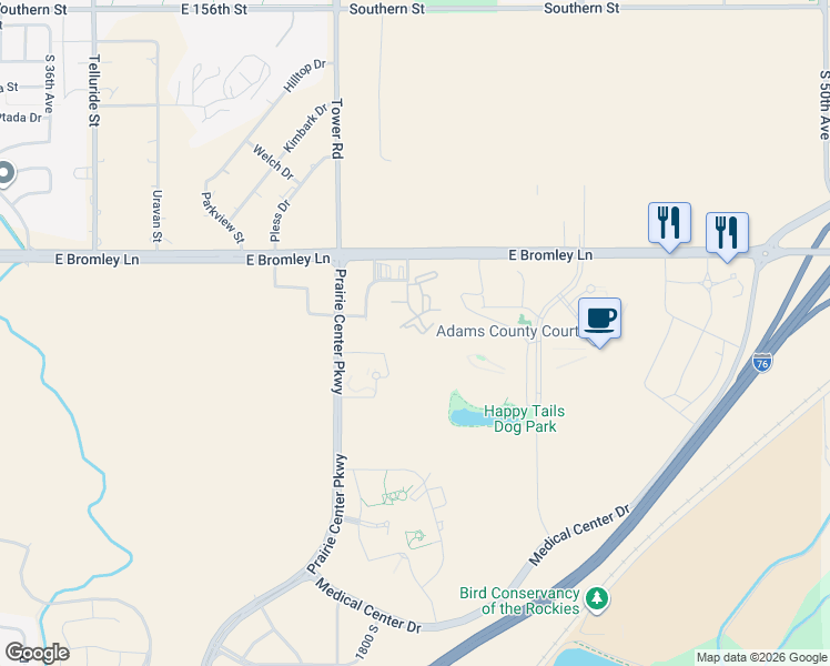 map of restaurants, bars, coffee shops, grocery stores, and more near 4242 East Bromley Lane in Brighton
