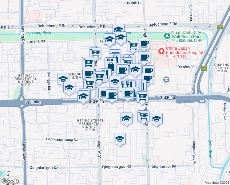 map of restaurants, bars, coffee shops, grocery stores, and more near in 