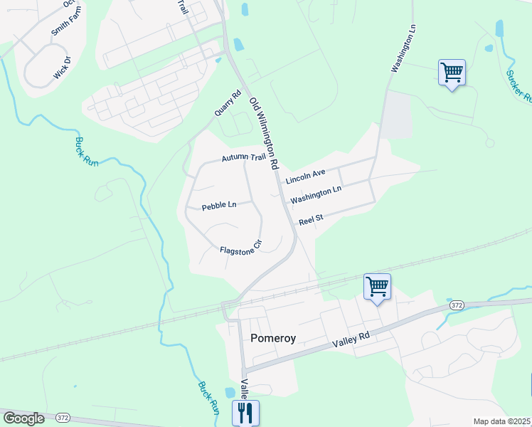 map of restaurants, bars, coffee shops, grocery stores, and more near 314 Flagstone Circle in Coatesville
